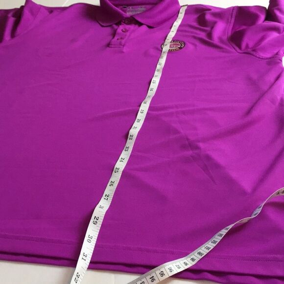 Under Armour Heat Gear Loose Fit Purple polo shirt The College at Delhi Golf XL - Picture 9 of 13